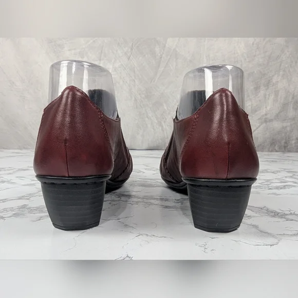 Rieker Mariah 30 Burgundy Leather Slip On Booties - EU 39 / US 8-8.5 - Picture 3 of 14